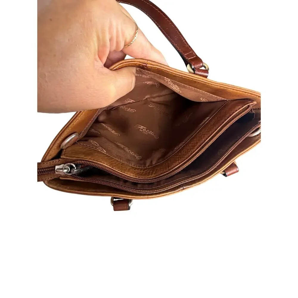 Fossil Light Brown Pebbled Leather Mini Satchel Bag Handbag